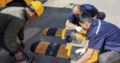 【市城市燃熱集團富泰熱力】增設減速帶 安裝廣角鏡—— 長輸2號站聯合玉泉區交警隊護航交通安全